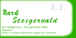 mark steigervald business card