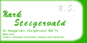 mark steigervald business card